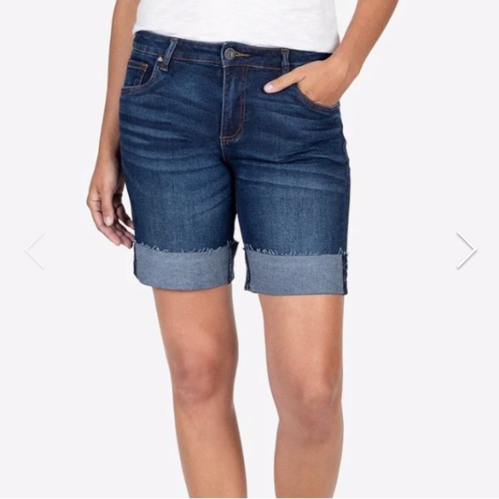 Kut from the Kloth Catherine Bermuda Denim Midrise 8” Shorts Size 8 NWT - Picture 13 of 13